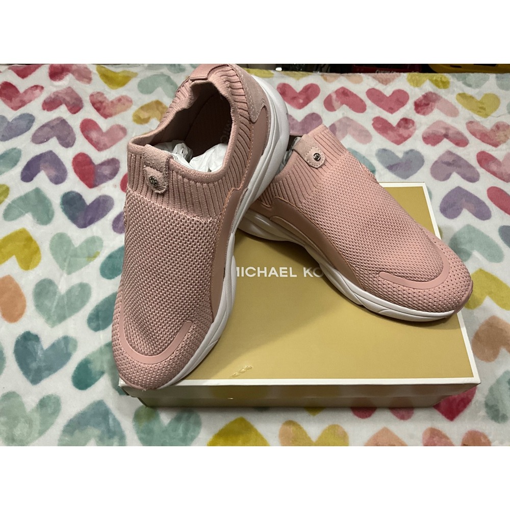 Michael Kors Women Pink Knit Slip On Sneakers Athletic Shoes Size 8.5m - Picture 1 of 4